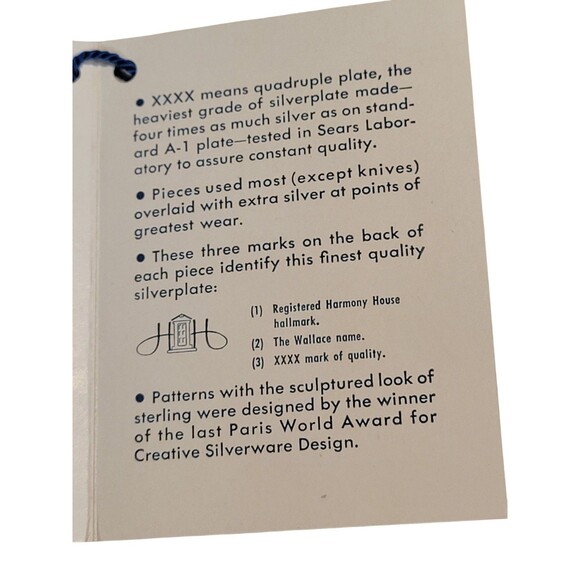 Entire Set 1948 Wallace Harmony House Quad Silver Plate Flatware Sears Signed - Picture 13 of 13